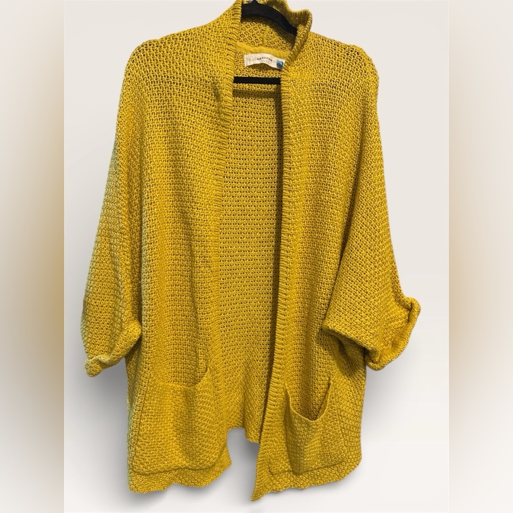 Mustard Sparrow Oversized Cardigan Sleeve Sz S
